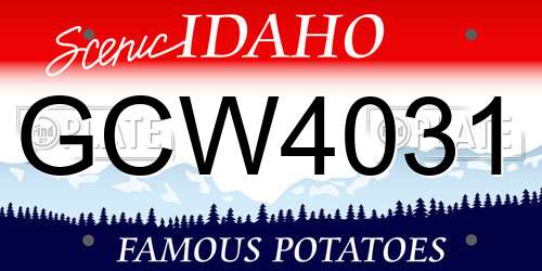 GCW4031 Idaho License Plate