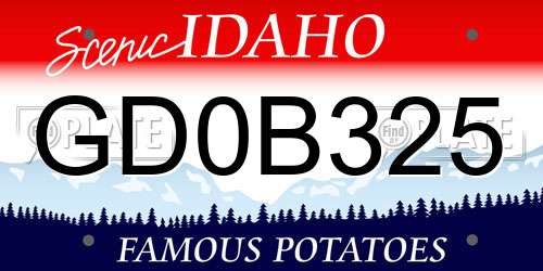 GD0B325 Idaho License Plate