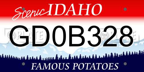 GD0B328 Idaho License Plate