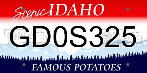 GD0S325 Idaho License Plate