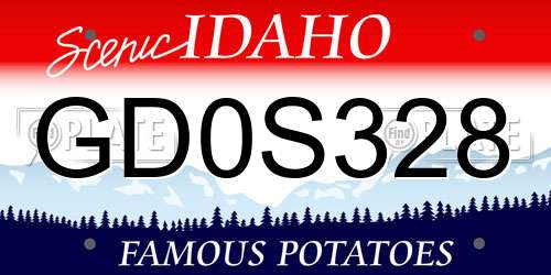 GD0S328 Idaho License Plate