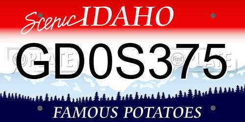 GD0S375 Idaho License Plate