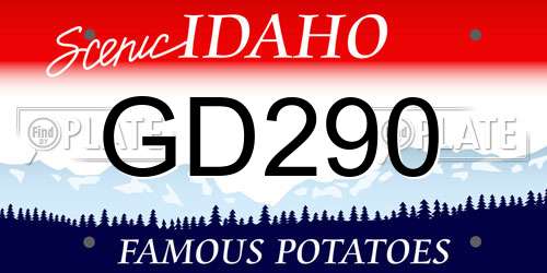 GD290 Idaho License Plate