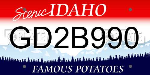 GD2B990 Idaho License Plate