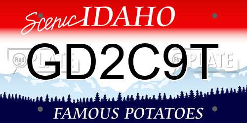 GD2C9T Idaho License Plate