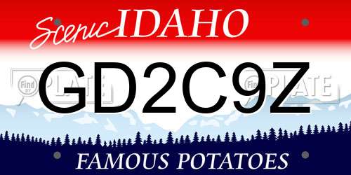 GD2C9Z Idaho License Plate