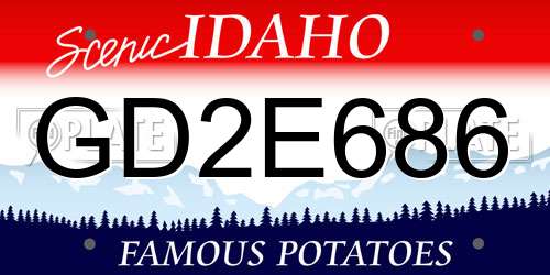 GD2E686 Idaho License Plate