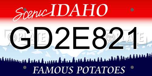 GD2E821 Idaho License Plate