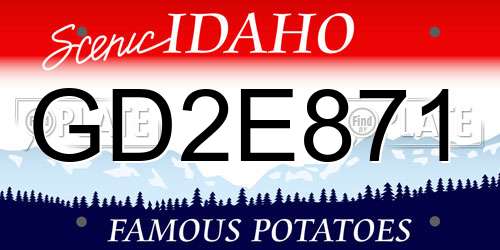 GD2E871 Idaho License Plate