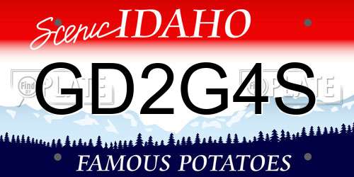 GD2G4S Idaho License Plate