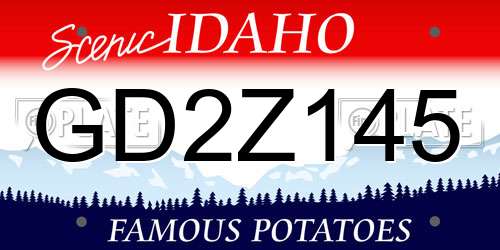 GD2Z145 Idaho License Plate