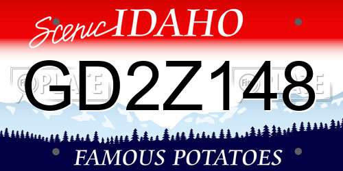 GD2Z148 Idaho License Plate