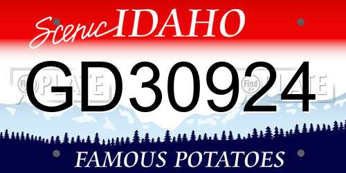 GD30924 Idaho License Plate