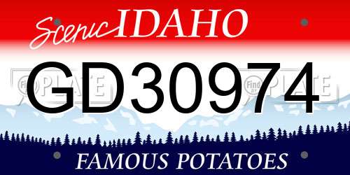 GD30974 Idaho License Plate