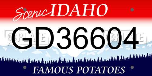 GD36604 Idaho License Plate