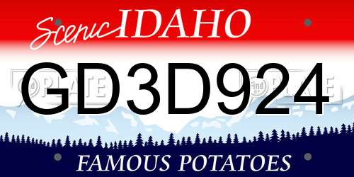 GD3D924 Idaho License Plate