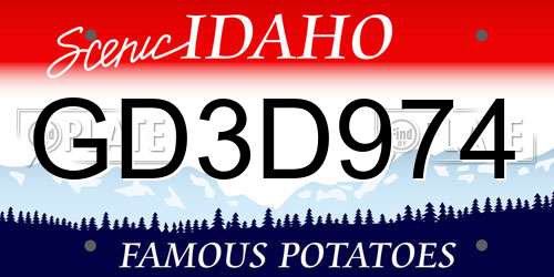 GD3D974 Idaho License Plate