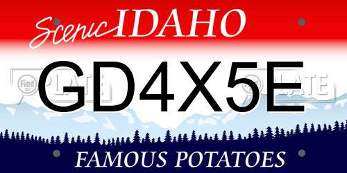 GD4X5E Idaho License Plate