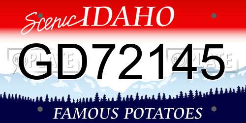 GD72145 Idaho License Plate
