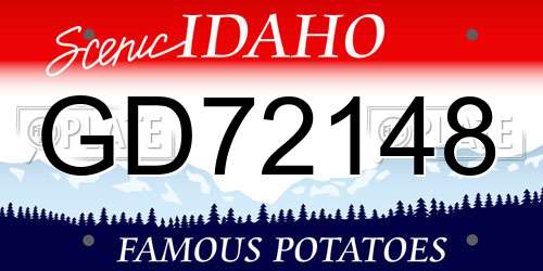 GD72148 Idaho License Plate