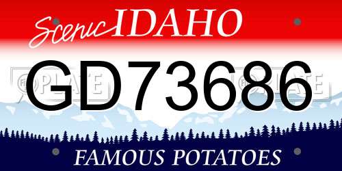 GD73686 Idaho License Plate