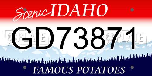 GD73871 Idaho License Plate