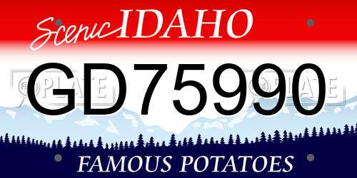 GD75990 Idaho License Plate
