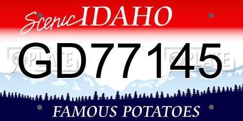 GD77145 Idaho License Plate