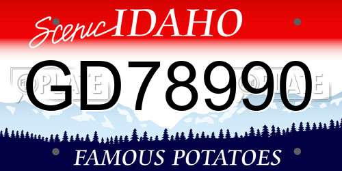 GD78990 Idaho License Plate