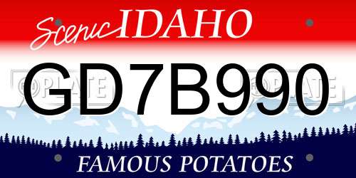 GD7B990 Idaho License Plate