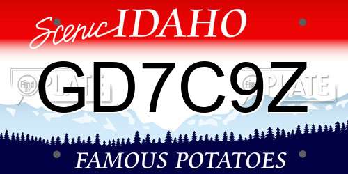 GD7C9Z Idaho License Plate