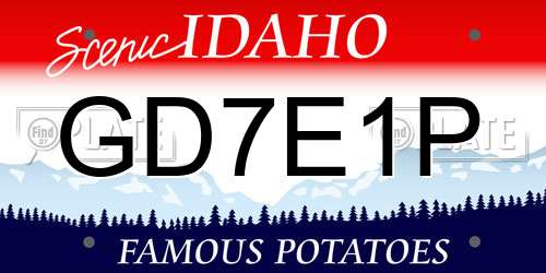 GD7E1P Idaho License Plate