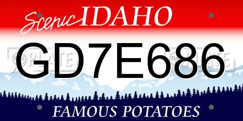 GD7E686 Idaho License Plate