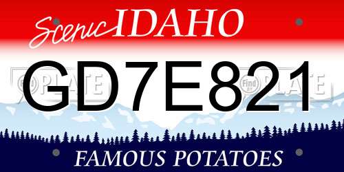 GD7E821 Idaho License Plate