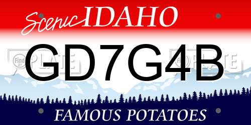 GD7G4B Idaho License Plate