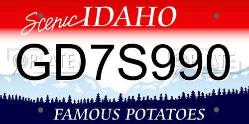 GD7S990 Idaho License Plate