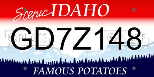 GD7Z148 Idaho License Plate