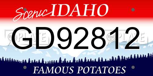 GD92812 Idaho License Plate