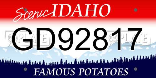 GD92817 Idaho License Plate