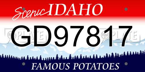 GD97817 Idaho License Plate
