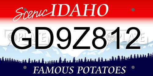 GD9Z812 Idaho License Plate