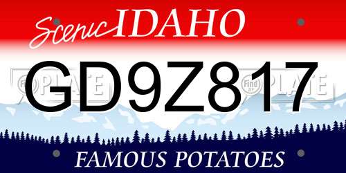 GD9Z817 Idaho License Plate