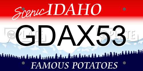 GDAX53 Idaho License Plate