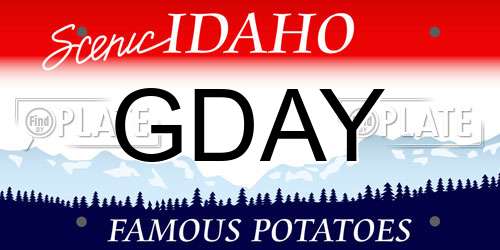 GDAY Idaho License Plate