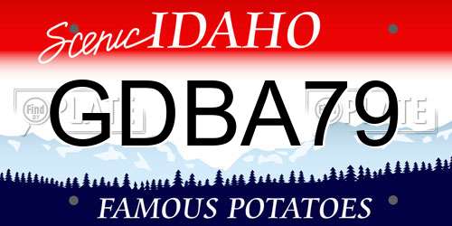 GDBA79 Idaho License Plate