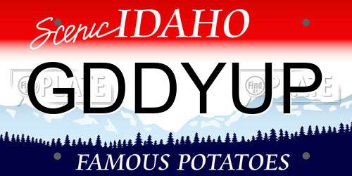 GDDYUP Idaho License Plate