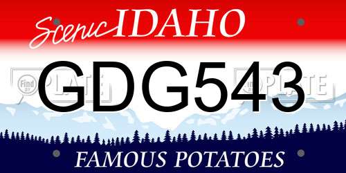 GDG543 Idaho License Plate