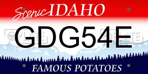 GDG54E Idaho License Plate