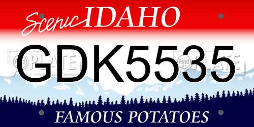 GDK5535 Idaho License Plate