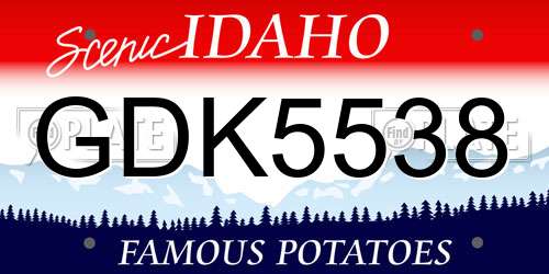 GDK5538 Idaho License Plate